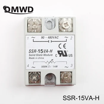 DMWD solid state relay SSR-15VA-H 15A iš tikrųjų 500Kohm 4w 90-480V AC SSR 15VA H Atsparumas tipo įtampos reguliatorius kietojo