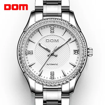 DOM automatinis mechaninis laikrodis, vyriški žiūrėti vandeniui nerūdijančio plieno šviesos mados porą žiūrėti verslo moterų žiūrėti sportas