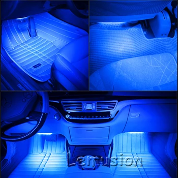 EALEN 1Set Automobilio LED Atmosfera Žibintai 12V RGB LED Lempos Juostelės BMW E46 E60 Ford focus 2 