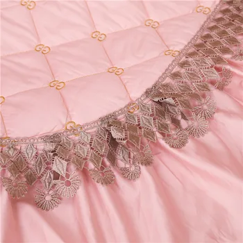 Egipto medvilnės patalynės komplektas lovatiesė ir pagalvės užvalkalą quilting prabanga siuvinėjimo lova apima patalynė rožinės spalvos