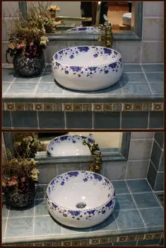 Europoje Vintage Stiliaus Lavobo Keramikos Skalbimo Baseino Skaitiklis viršuje, Vonios Kriaukle spalvos vonios kriaukle