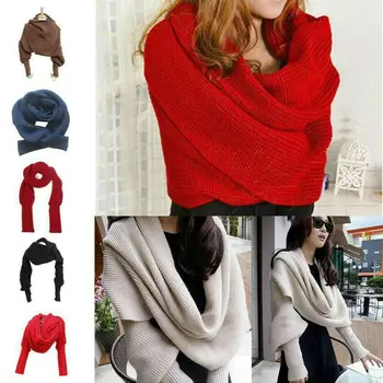 Europos ir Amerikos stiliaus naujas žiemos vilnoniai šalikai vyrams ir moterims su rankovėmis megzti šalikas storas, šiltas, aukštos klasės mados