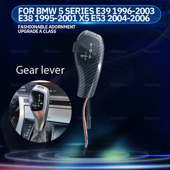 Facelifted Juoda Pre-facelift Pakeitimo Modifikuotų LED Pavarų Perjungimo Rankenėlė BMW 5 series E38 E39 x5 E53 Anglies Pluošto Modelis LHD