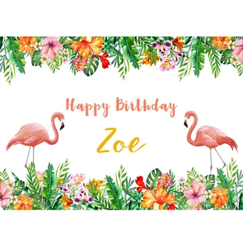 Flamingo Fone Birthday Party Rožinė Fone Folral Foto Fonas Pavasarį Reklama Fotografijos fonas