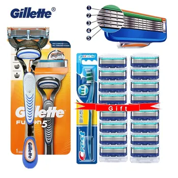 Gillette Fusion 5 Vyrų Rankinio Skustis Skustuvu Mašina Skutimosi Skustuvų Peiliukai Kasetės Barzda Su Replacebale Geležtės Gauti Dovanų