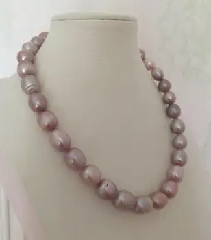 Gorgeous12-13mm pietų jūros baroko levandų perlų vėrinį 18