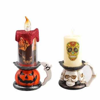 Halloween Retro LED Žvakių Šviesoje Baterija Darbalaukio Decoative Lempos Moliūgų Vaiduoklių Helovinas Atostogų Šalis Apdaila