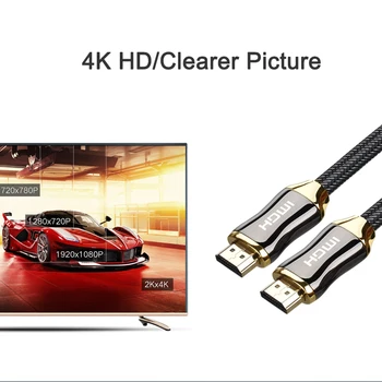 HDMI Kabelis, HDMI į HDMI 2.0 Male Kabelio Vyrų 4K 1080 3D 60FPS Kabelis HD TV LCD Nešiojamas PS3, PS4 Projektorius, Kompiuteris Kabelis