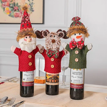 Kalėdinis Vyno Butelis Padengti Kalėdų Dekoracijas Namų Santa Claus