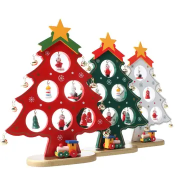 Kalėdų Medinės Kalėdos Medis Darbalaukio Mažas Mini Papuošalai Namų Puošybai Dropshipping