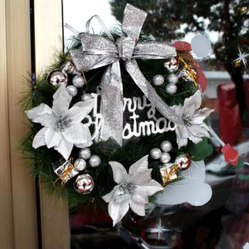 Kalėdų Puošė Gėlių Vainikas Dirbtinis Girliandą Parduotuvės Stiklinių Durų Kabantys Papuošalai Kalėdų Šventė Šalis Dekoro Produktas