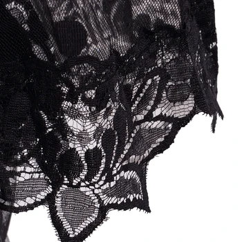 Karšto Mados Seksualus Chalatas, Vonios Sleepwear Moterų Karšto Erotika Black Dot Nėrinių Suknelė+G-Įdėmus Apatiniai, Kelnaitės Skaidrus Suknelė
