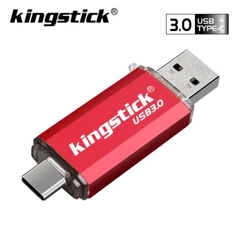 Kingstick c tipo USB 3.0 Flash Drive PenDrive Maža 4gb 8gb 16GB 32gb 64gb Pen Ratai U Stick 128gbU Diską, Atminties kortelę memory Stick maža Dovana