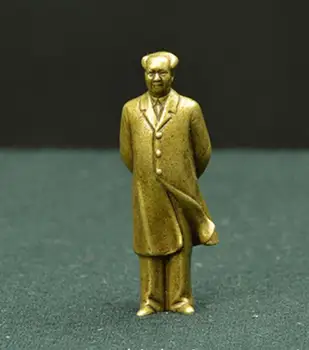 Kinija Gryno žalvario Puikus lyderis Mao dzedunas mažas Statula