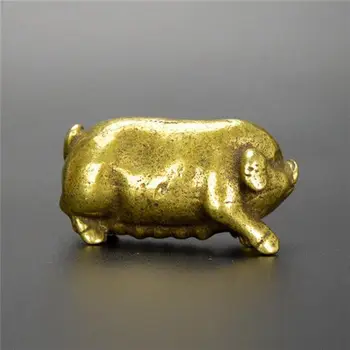 Kinija Gryno žalvario zodiako kiaulių mažas statula