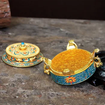 Kinijos Smilkalų Degiklis Turėtojas Klasikinio Metalo Tibeto Stiliaus Tapybos Cinko Lydinys Ritė Smilkalų Amatų Namų Biuro Apdailos