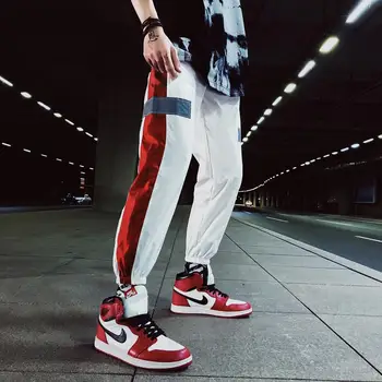 Krovinių Kelnės Moterims Kratinys Prarasti Streetwear Atspindintis Sweatpant Hip-Hop Porų Harajuku Jogger Kulkšnies Ilgio Kelnės