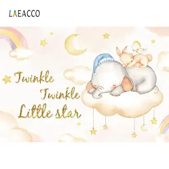 Laeacco Aukso Žvaigždė Mėnulis Žiburėlis Žiburėlis Little Star Dramblys Šalies Kūdikių Fotografijos Fono Nuotrauką Fonas Foto Studija