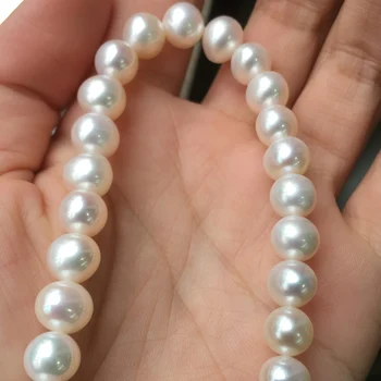 Laisvas perlų gija perlų vėrinį Apvalios formos, Dydis 8-9mm puikus blizgesį, 