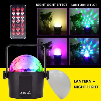 LED Disco Ball Light 6 spalvų Garso Aktyvuotas Nuotolinio Valdymo Naktį Etape lempos Festivalio Baras, Klubas, Šalis, Vestuvių