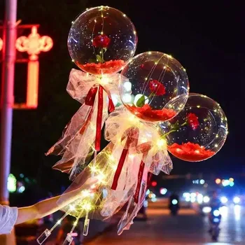 LED Rožių Puokštė Šviesos Papuošti Kalėdų Dovana Apdailos Šalis, Vestuvių, Gimtadienių Dekoracijos Balionai Vestuvių Balionu