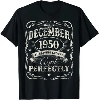 Legendos Gimė 1950 m. gruodžio Derliaus 70 Gimtadienio Marškinėliai Juodos Medvilnės