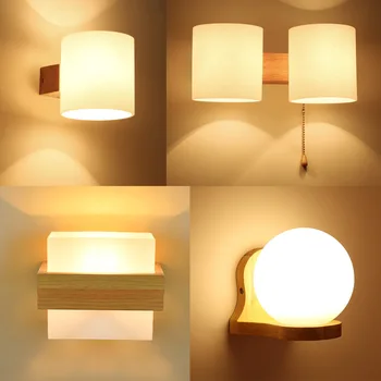 Light gooseneck lamparas de techo colgante moderna miegamasis šviesaus medžio valgomojo eilėje koridoriaus sienos lempos sienos lempos