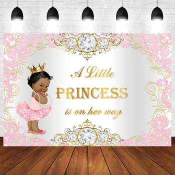 Little Princess Gimtadienio Fone Rožinė Aukso Modelio Gėlių Naujagimiui Dušo Gimtadienio Tortas, Stalo Dekoras Backdrops Prop