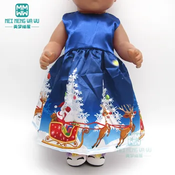 Lėlės drabužių 43cm new born lėlės ir Amerikiečių lėlės mados gėlių sijonas, Kalėdų gril suknelė