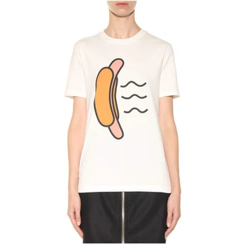 Maisto Naujų Kūrybinių Juokinga 2020 Dizaino Moterų Marškinėliai Vasaros Stiliaus Hot Dog Spausdinami O-Kaklo Moterų Prarasti Laisvalaikio marškinėliai YRX33