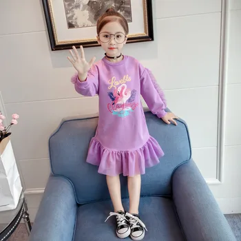 MESOLO korėjos vaikų drabužiai, rudenį 2018 nauja mergina suknelė Han edition animacinių filmų vilnos sandūros uždanga G3023