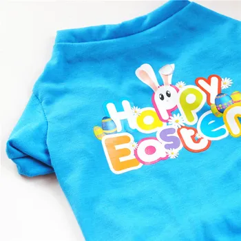 Mielas Laiškas Šunų Drabužius Happy Easter Bunny Rabbit Animacinių Filmų Spausdinti Mėlyna Šuo Marškinėliai Augintiniai Drabužių Mažų Šunų Teddy Pet Kostiumas