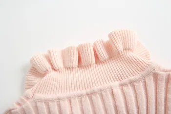Mielas ruffles merginos megztinis rudenį, žiemą šilta ilgomis rankovėmis vaikai puloveriai bamblys kūdikių viršūnes vaikų outwear 0-3Yrs