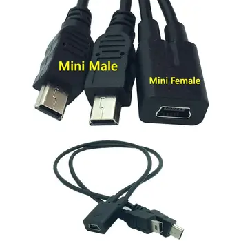 Mini USB 1 2 Y Splitter Cable,USB 2.0 Mini 5-Pin Moterų Dvigubai 2 Vyrai Konverteris Didelio Greičio Įkrovimo Kabelis Laido