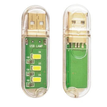 Mini USB LED Skaitymo Knyga Žibintai Nešiojamų 3 LED 5v Maitinimo Bendrabutyje Stalas Mobiliojo Galios Šviesos Naktį