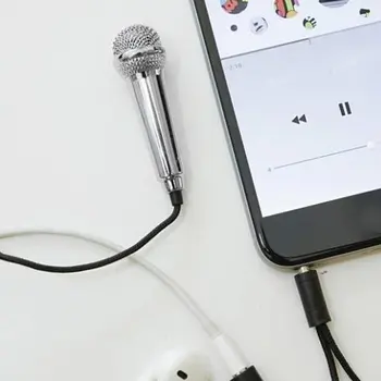 Mobiliojo Telefono Mikrofonas (3,5 mm Jack Plug Nešiojamų Kondensatorius Su Studija Balsu Dainuoti Profesinės Laidinio Su Ausinių