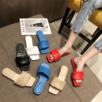 Moterų sandalai ir šlepetės 2020 m. vasarą naujas butas-apačioje mados pusę, vilkite žodis megzti muller moterų sandalai