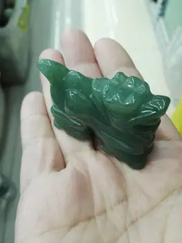 NAUJAS 50mm Gamtos Kinijos Aqua Jade Raižyti Drakono Statula