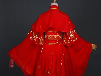 Naujas Atvykimo Anime Tian Guan Ci Fu Xie Lian Cosplay Kostiumų Raudona Vestuvinė Suknelė Halloween Kostiumai Moterims Kinijos Senovės Hanfu