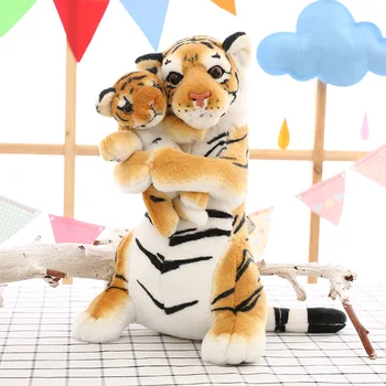 Naujas Modeliavimo Tigras Minkštas iškamša Pliušiniai Žaislai Motinos ir Kūdikio Tigras Lėlės Mielas Kūrybos Lėlės Apdailos Gimtadienio Dovana