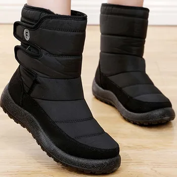 Nauji žieminiai moteriški batai neperšlampami moterų pliušinis kailis storas-soled batai padidinti moterų batai šilti moteriški batai