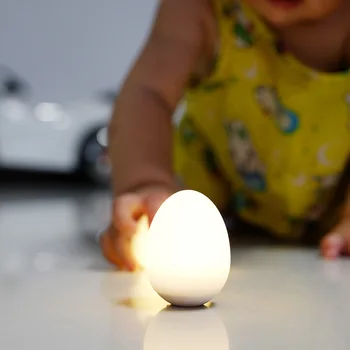 Naujų egzotinių kiaušinių vibracijos jutiklis vaikai led spalvinga naktinės lempos dekoratyvinis stalo lempa belaidžio įkrovimo naktį šviesos
