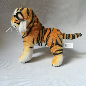 Naujų stilių, apie 18x15cm mielas geltonas tigras pliušinis žaislas nuolatinis tigras minkštos lėlės vaiko žaislas Kalėdų dovana s2363