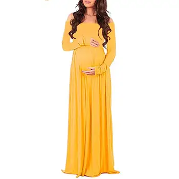 Nėščioms, Drabužiai, Suknelės ilgomis rankovėmis Fotografijos Motinystės Moterų Nėštumo Dienos Suknelė, Kietas Motinystės Ilga Suknelė Didmeninės