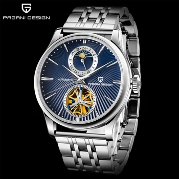 PAGANI DIZAINO vyrai laikrodžiai prekės prabanga Tourbillon Mechaninis laikrodis vyrams, verslo automatinis laikrodis vyrams 100M Vandeniui laikrodis