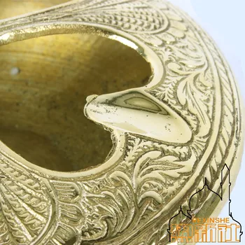 Pakistano ranka raižyti bronzos gryno Žalvario Apvalus peleninę peleninė, skersmuo 16CM Namų Dekoravimo kūrybinės baldai
