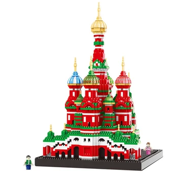 Pasaulyje Garsaus Architektūros Deimantų Kūrimo Bloką Žaislas Taj Mahal Vassili Bažnyčios Big Ben London Bridge Micro Statybos Vaikų Dovanų
