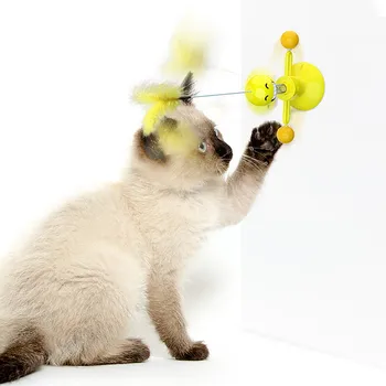 Pavasarį vyras verpimo žaislas katė žaislas ratas, pet žaislas funny cat stick pet švietimo žaislas augintiniui badmintono žaislas augintiniui pavasario žaislas katė žaislas
