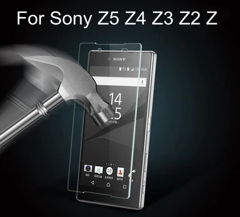 Priekiniai Premium Grūdintas Stiklas Kino Screen Protector Sony Xperia Z Z1 Z2 Z3 Z4 Z5 Kompaktiškas Premium Mini 50pcs