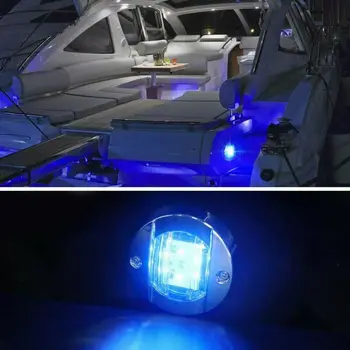 Pusę Salono Denio LED Laivagalio Žibintai Mandagumo Šviesiai Mėlynos spalvos ABS Plastiko 6-2835-SMD IP67
